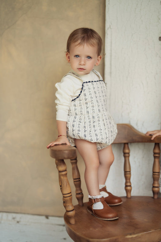Stripe Quilted Floral Romper