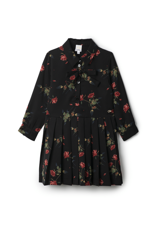 Woven Rose Print Dress