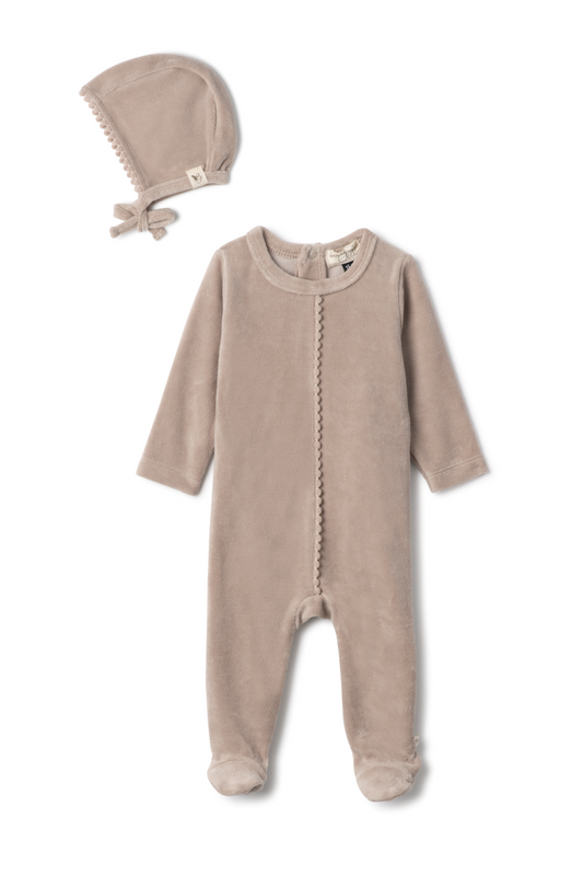 Velour Pompom Onesie