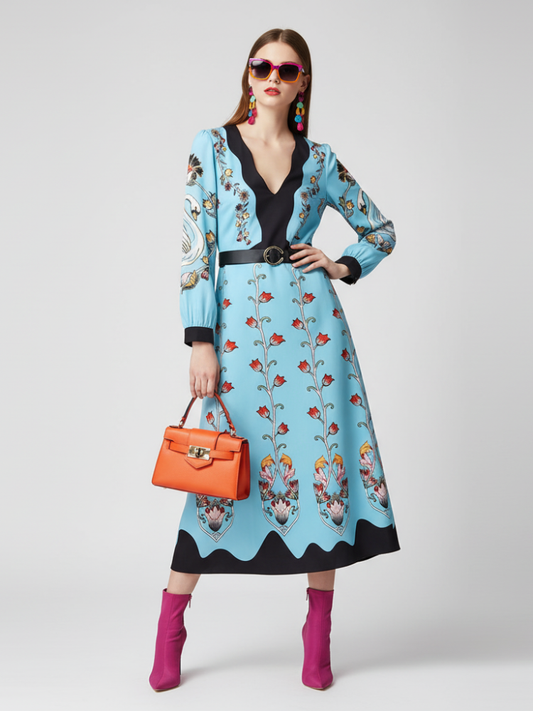 Waist-Cinched Floral Dress, The Met