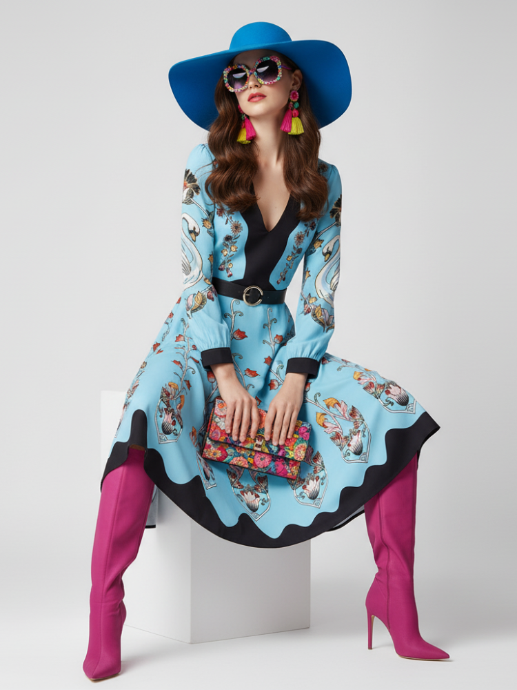 Waist-Cinched Floral Dress, The Met