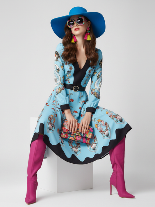 Waist-Cinched Floral Dress, The Met