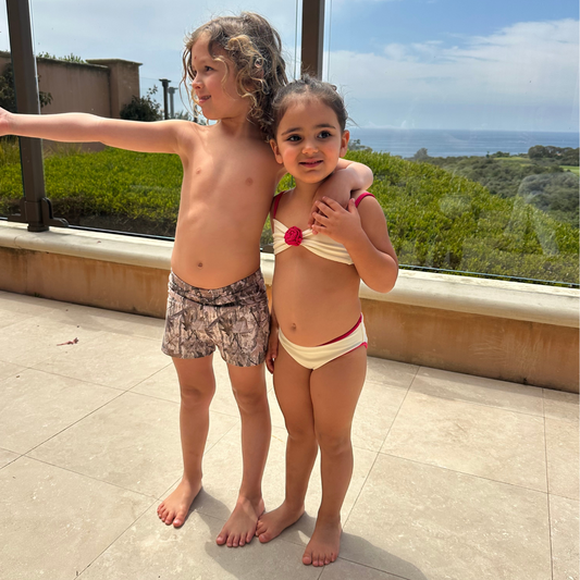 Cream Raspberry Binded Mini Rosa x Lulu Bikini Set