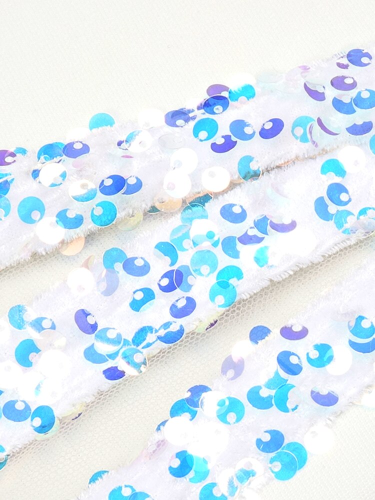 White Sequin Off-Shoulder Evening Gown