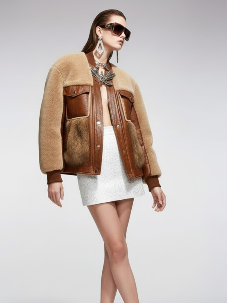 Leather Fur Hybrid Jacket