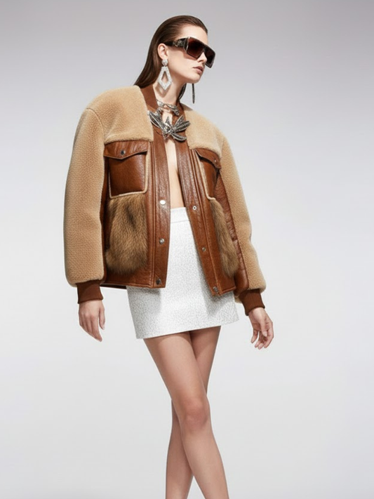 Leather Fur Hybrid Jacket