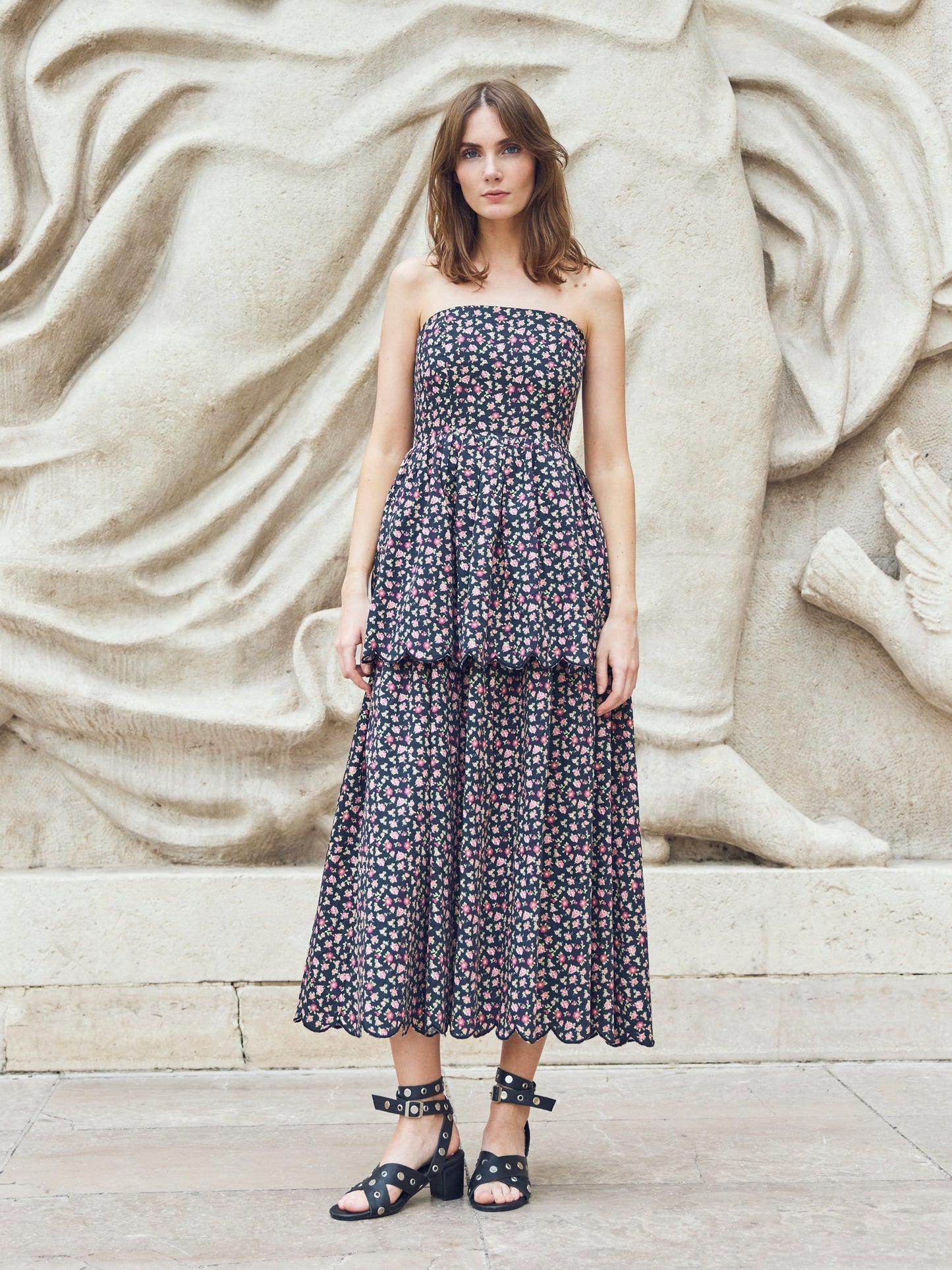 Daisy Dress - Black Rose Floral
