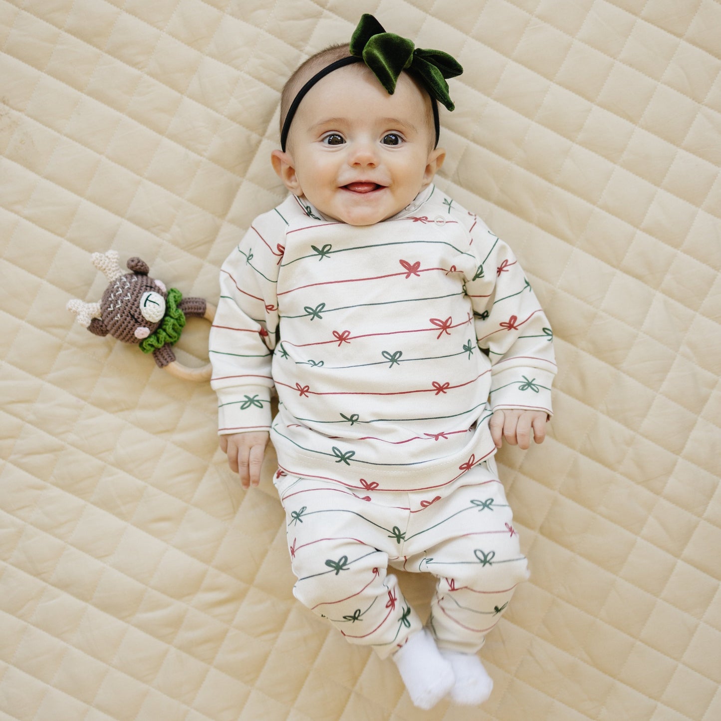 Tied with a Bow Christmas Organic Cotton Lounge Set