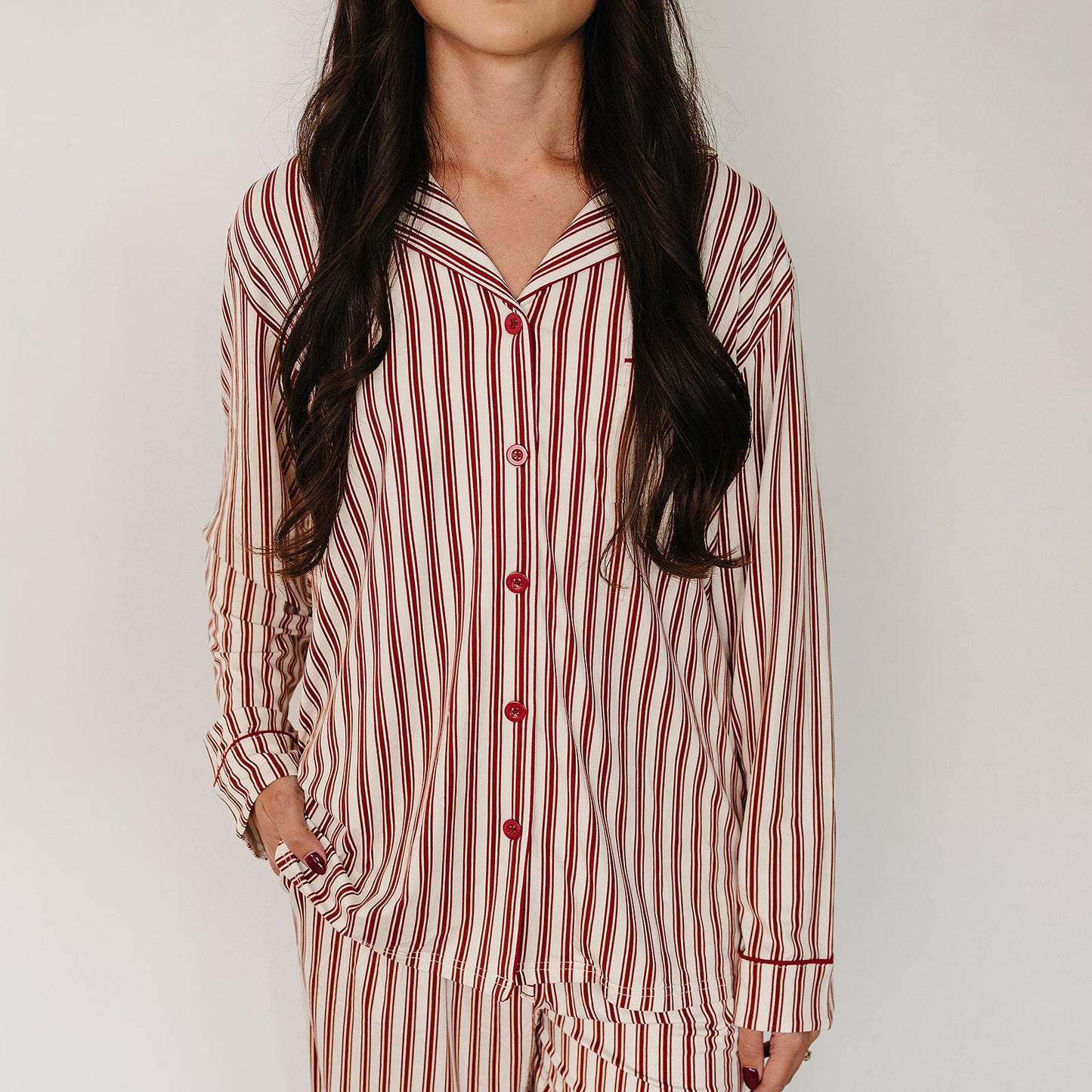 Adult Red Stripes Pajama Set