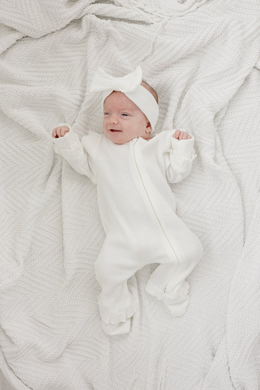 Luna + Luca Ruffle Waffle Set - White