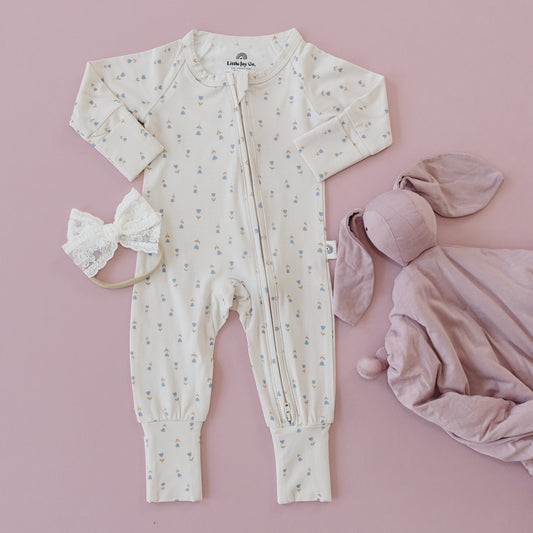 Tiny Tulips Bamboo Zippy Romper