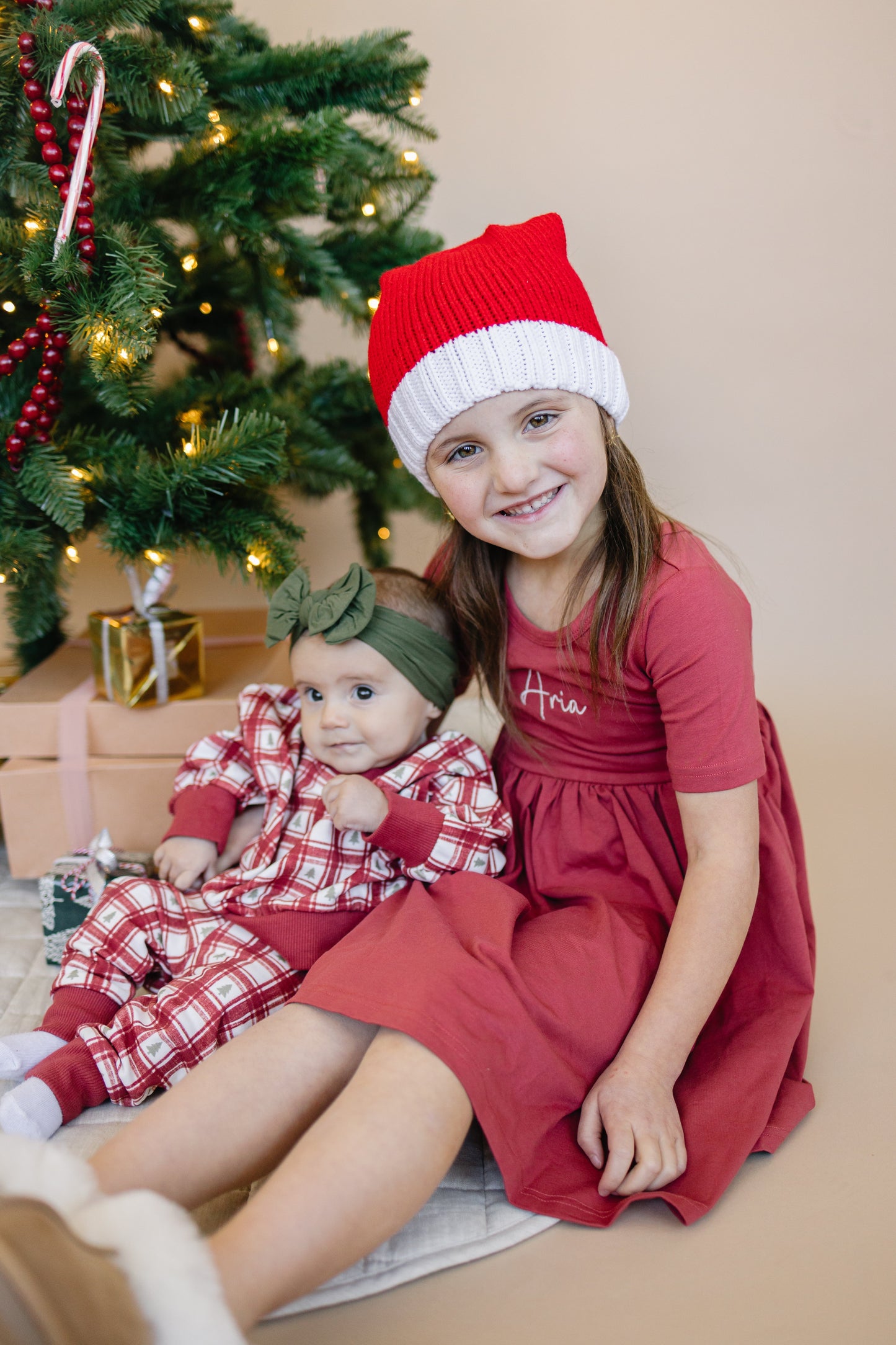 Red Plaid Christmas Tree Joggers