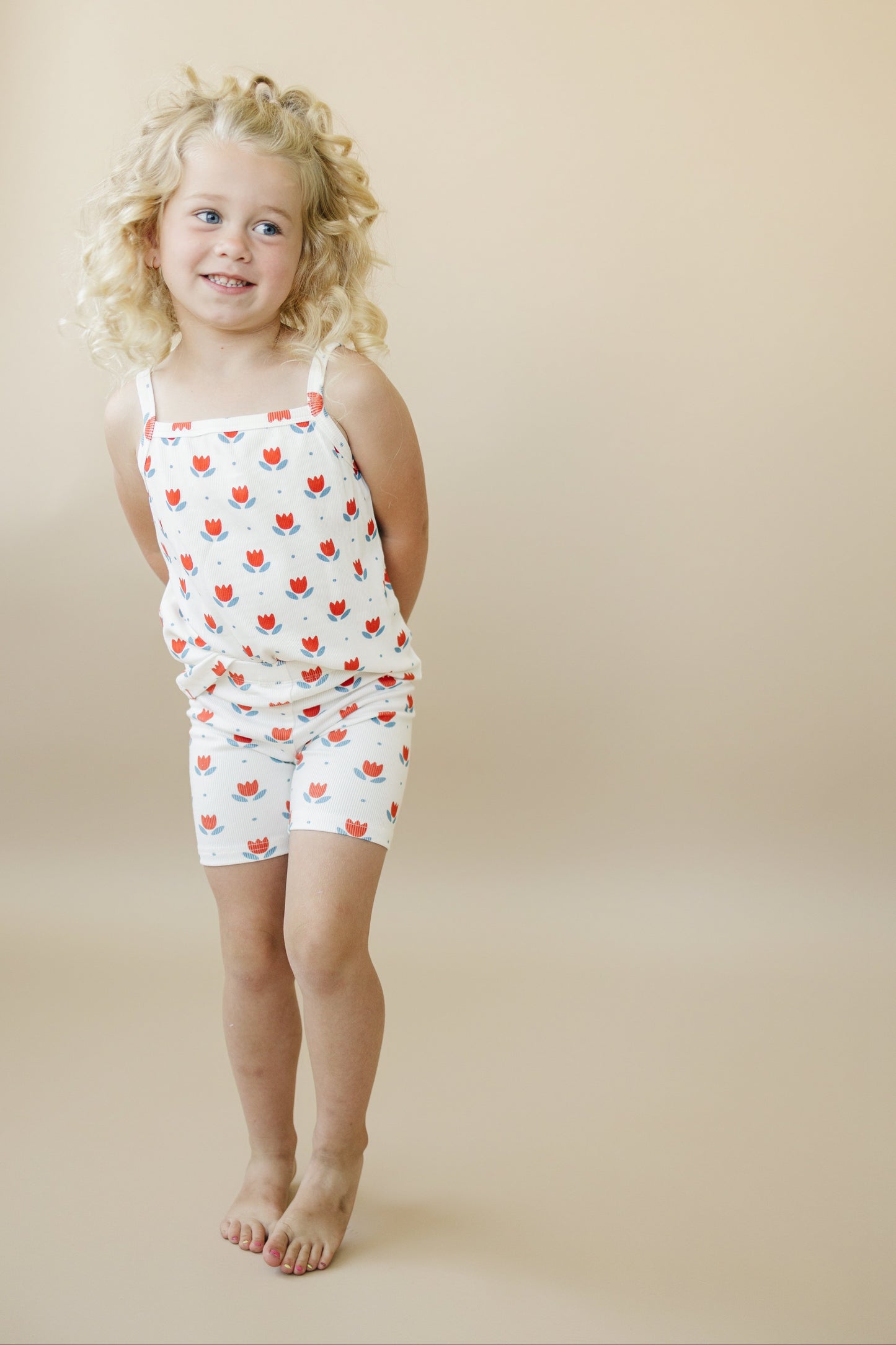 Red White & Blue Tulip Ribbed Bamboo 2pc Tank Set