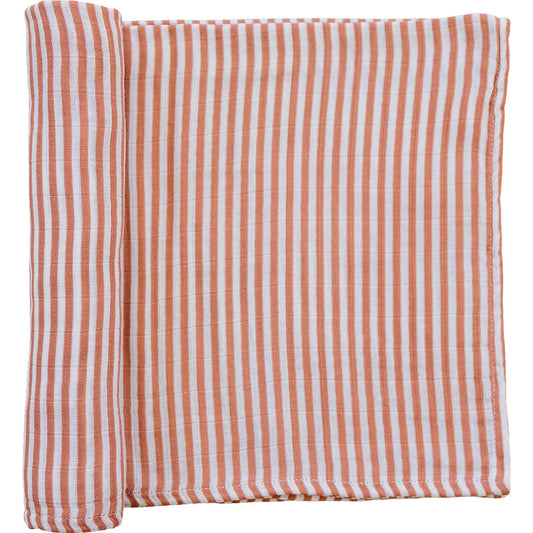 Pink Stripes Muslin Swaddle Blanket
