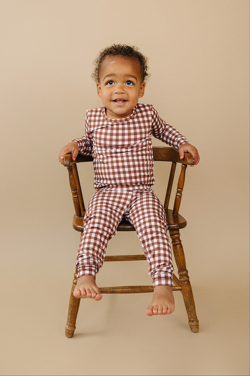 Bamboo Two Piece Set | Chocolate Gingham
