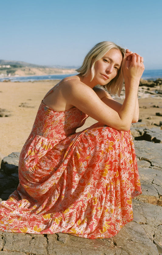 BALOS JARDIN FLORAL MIDI DRESS