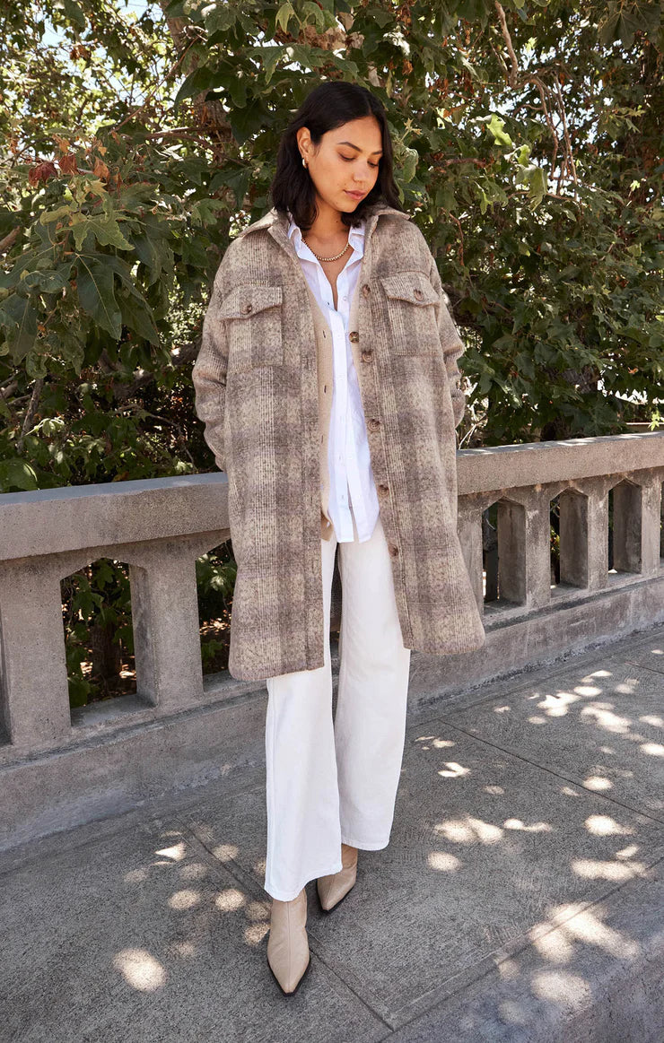 Sonoma Plaid Long Shirt Jacket