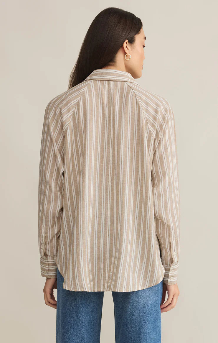 PERFECT LINEN STRIPE TOP