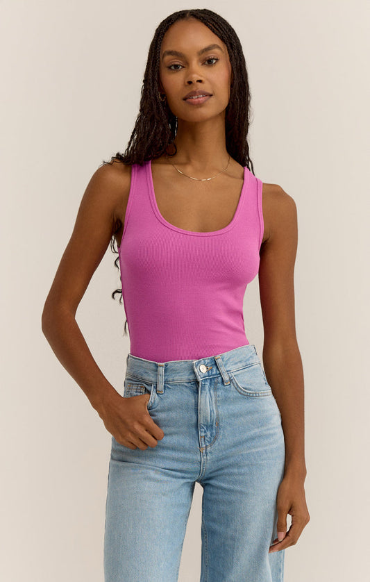 Essy Rib Tank Rasberry