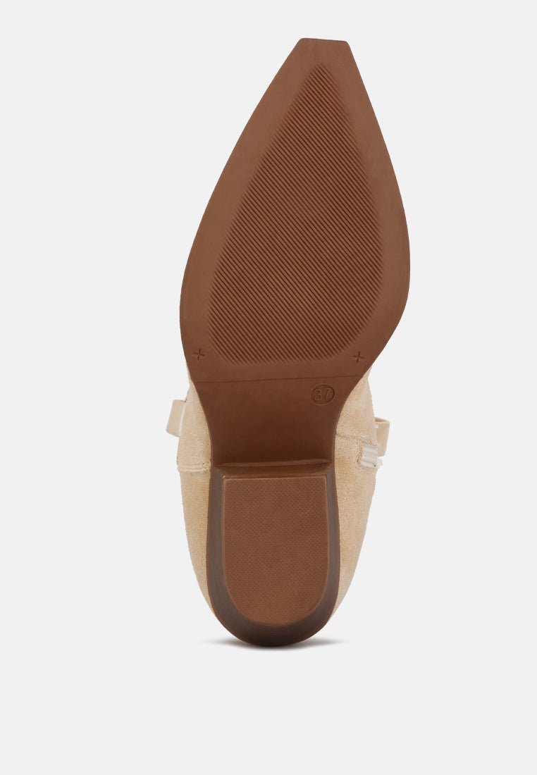 Adanna Micro Suede Patchwork Cowboy Boots - Mack & Harvie