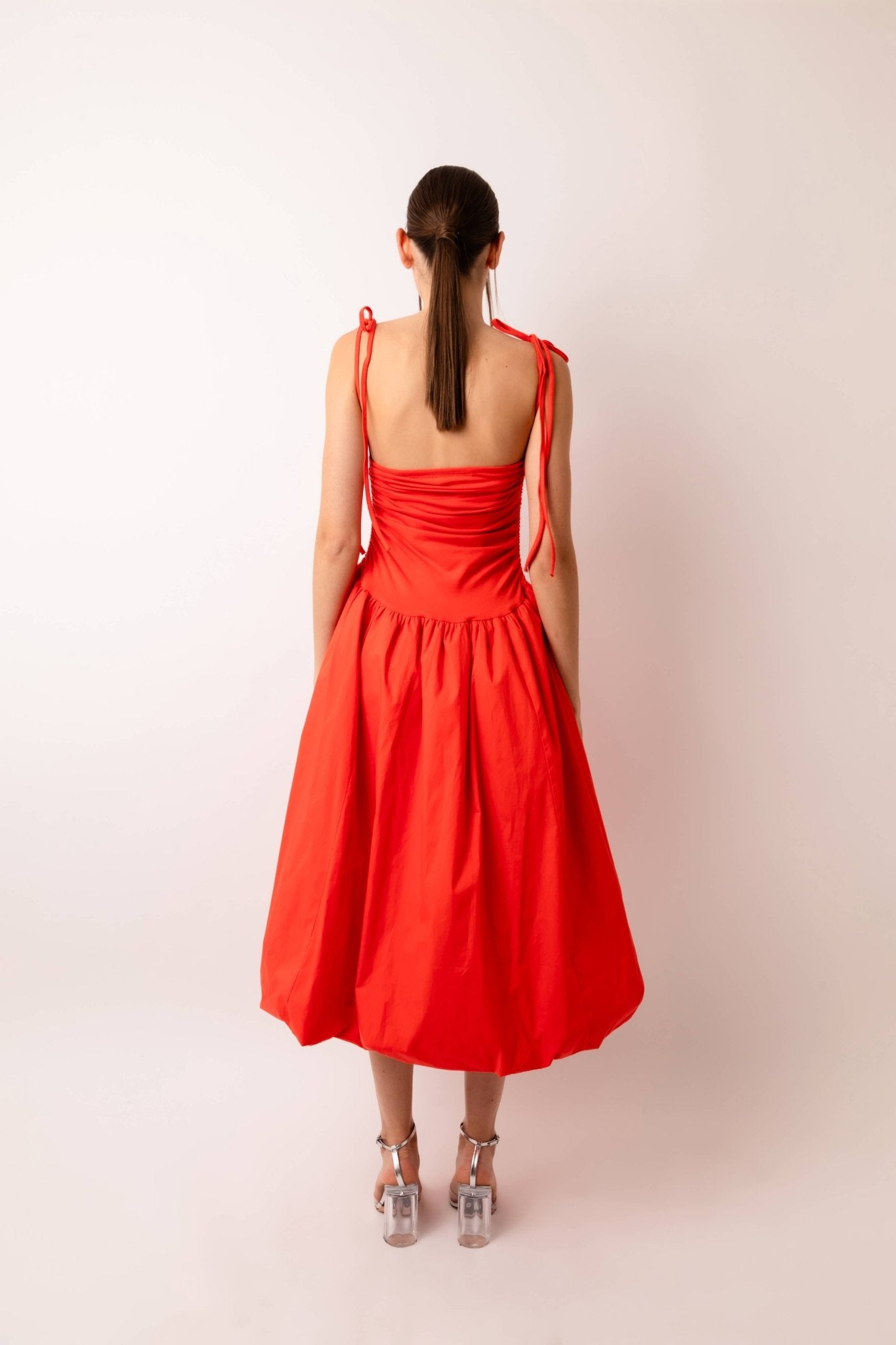 ALEXA ORANGE PUFFBALL DRESS - Mack & Harvie