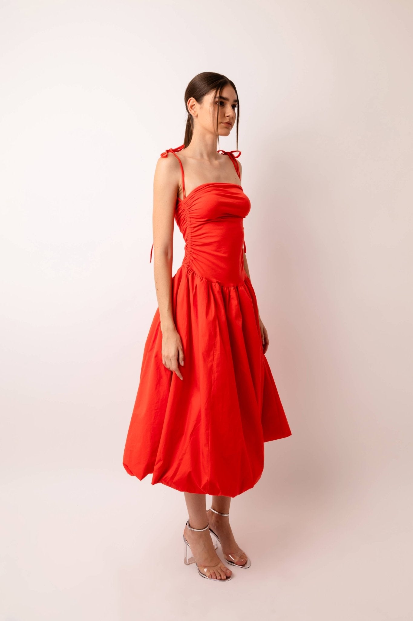ALEXA ORANGE PUFFBALL DRESS - Mack & Harvie