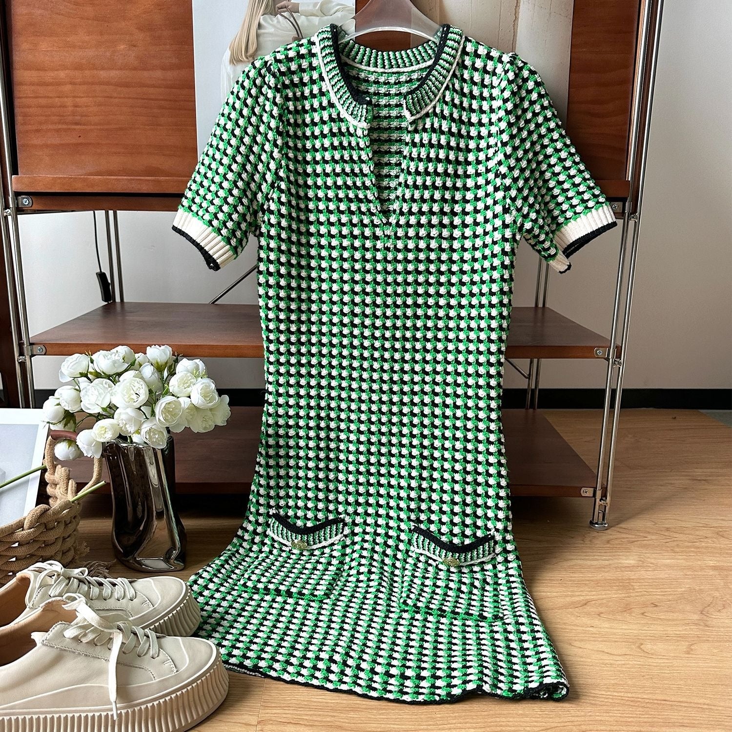 Alice Knit Check Dress - Mack & Harvie