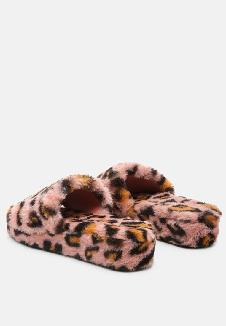 All Day Indoor Fur Flats In Leopard - Mack & Harvie