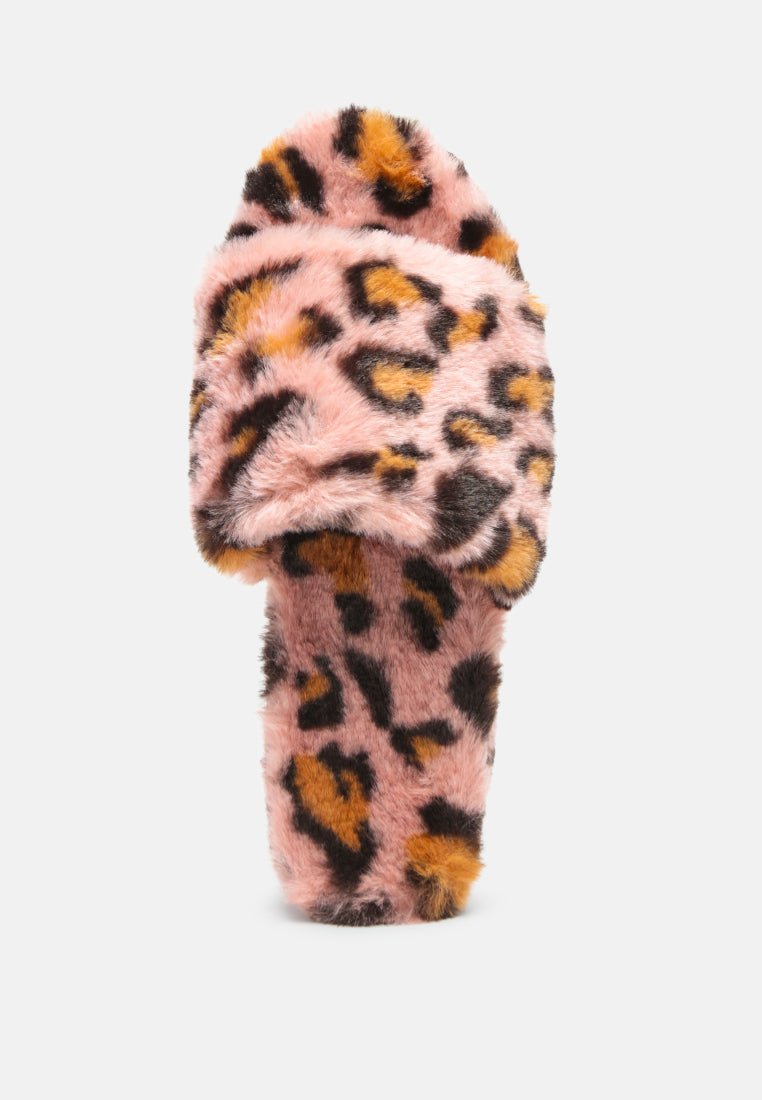All Day Indoor Fur Flats In Leopard - Mack & Harvie