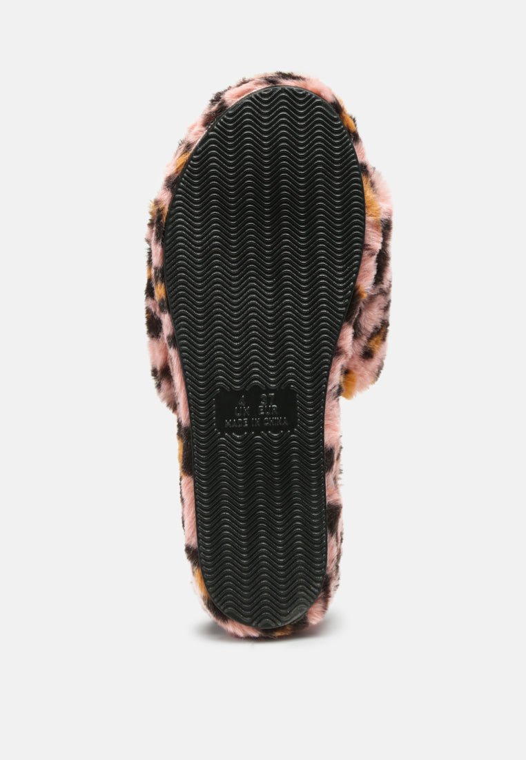 All Day Indoor Fur Flats In Leopard - Mack & Harvie