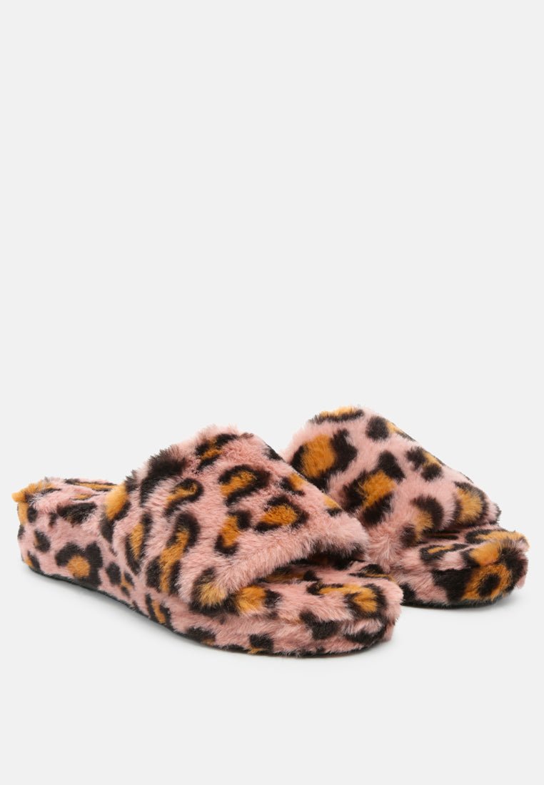 All Day Indoor Fur Flats In Leopard - Mack & Harvie