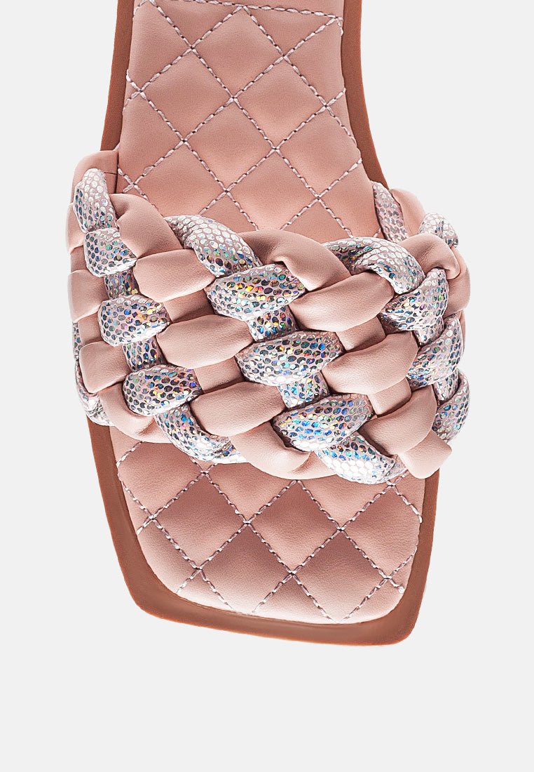 Allium Metallic Woven Strap Flats - Mack & Harvie