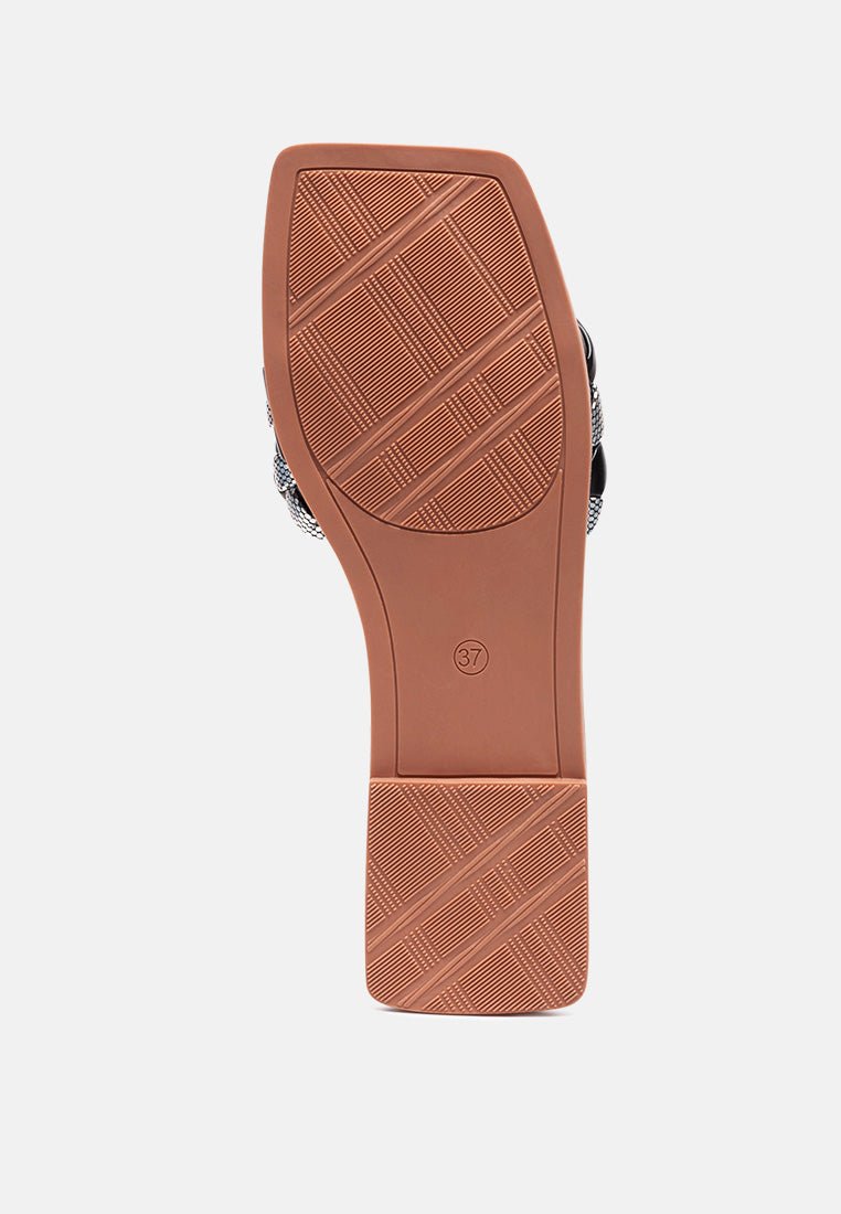 Allium Metallic Woven Strap Flats - Mack & Harvie