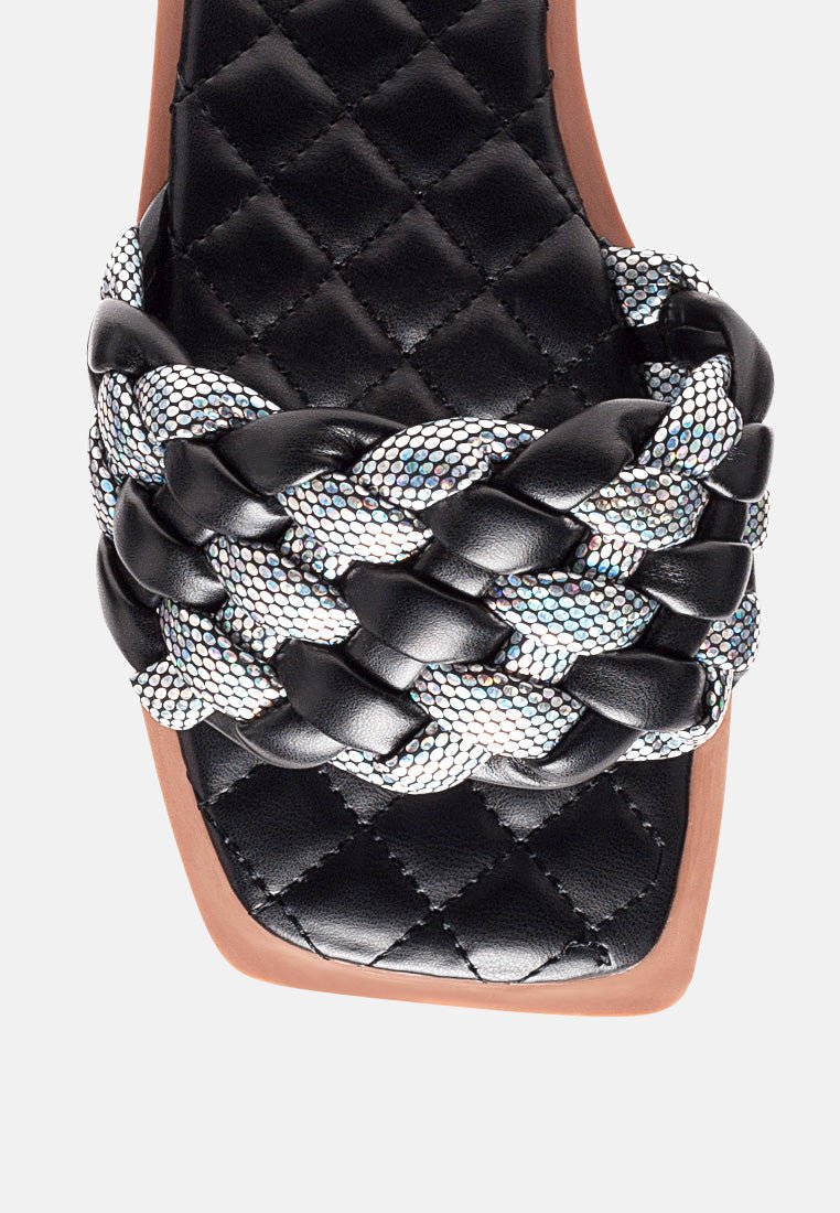 Allium Metallic Woven Strap Flats - Mack & Harvie