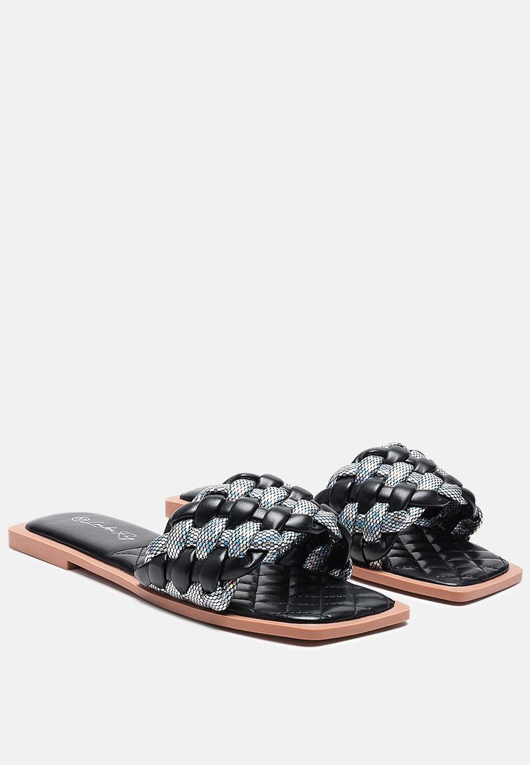 Allium Metallic Woven Strap Flats - Mack & Harvie