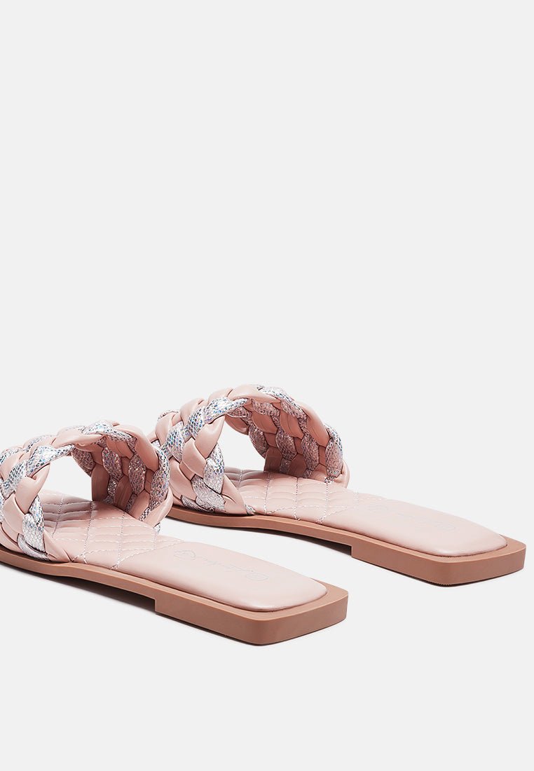 Allium Metallic Woven Strap Flats - Mack & Harvie