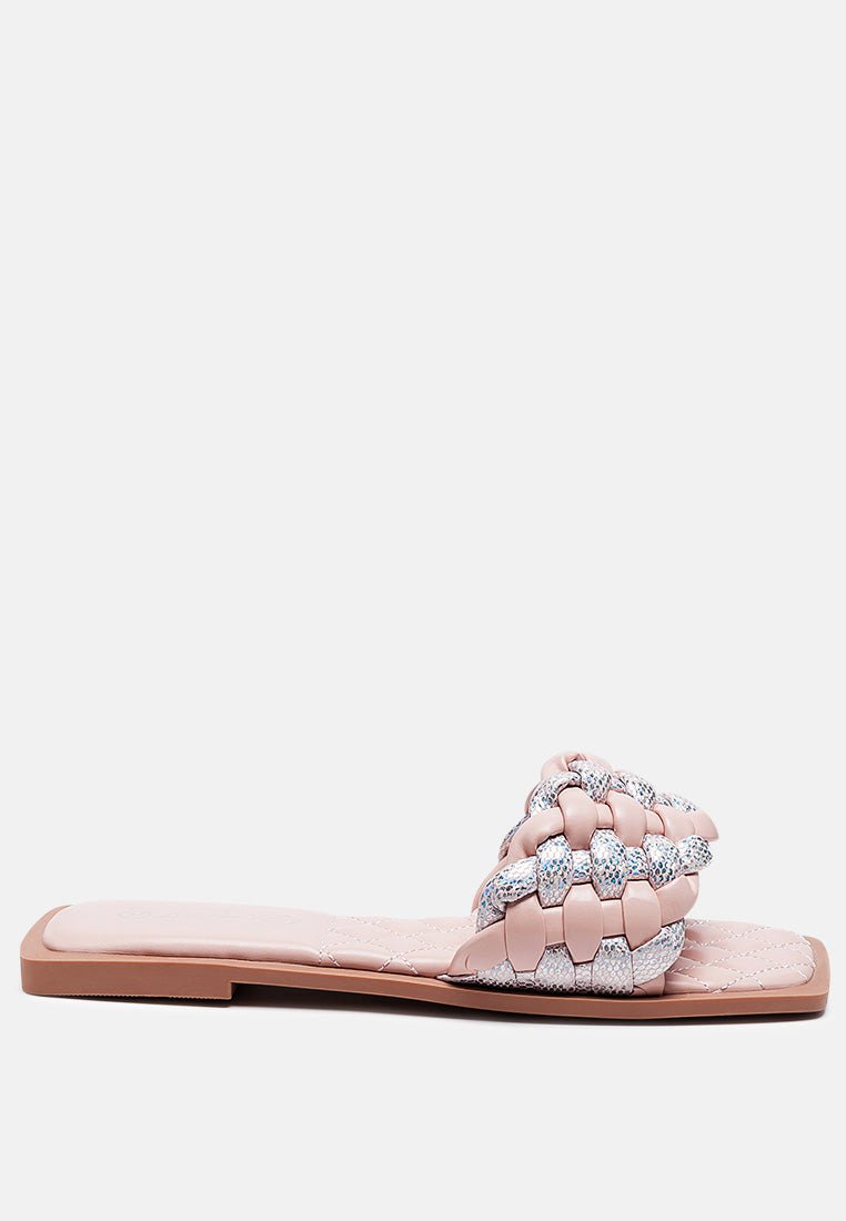 Allium Metallic Woven Strap Flats - Mack & Harvie
