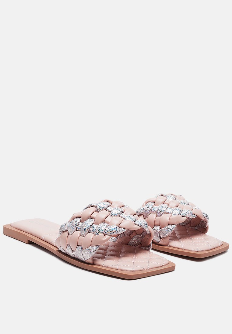 Allium Metallic Woven Strap Flats - Mack & Harvie