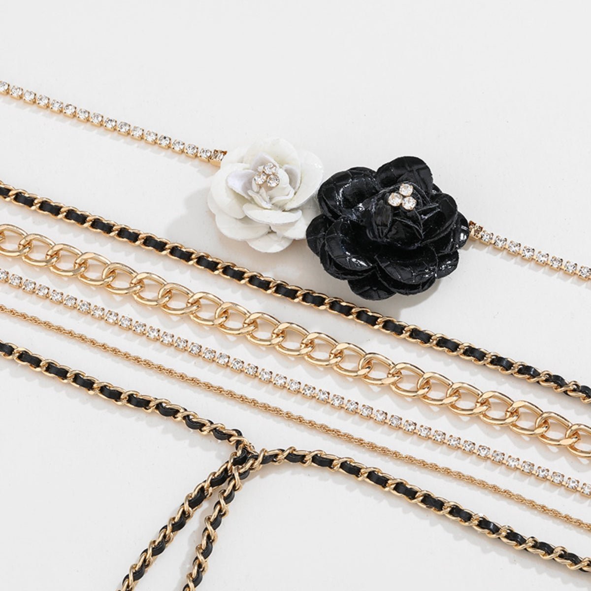 Alloy Rhinestone Multi-Layered Flower Necklace - Mack & Harvie