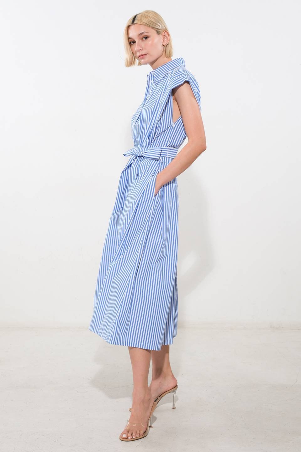 ALONG THE SHORELINE WOVEN MIDI DRESS - Mack & Harvie