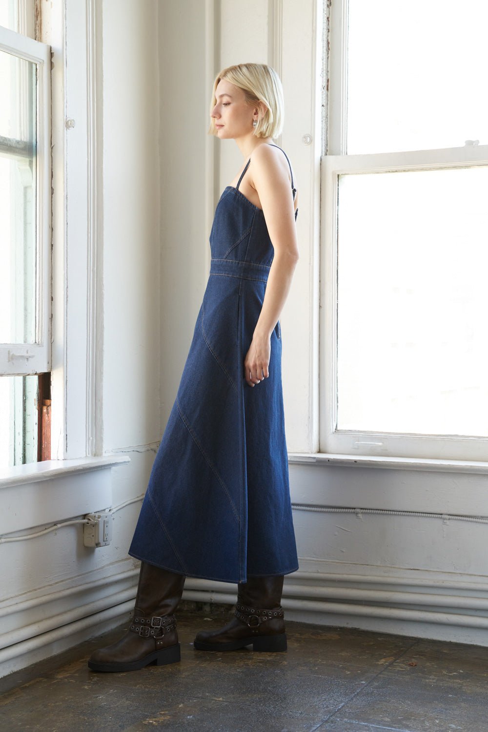 AMALFI COAST DENIM MIDI DRESS - Mack & Harvie