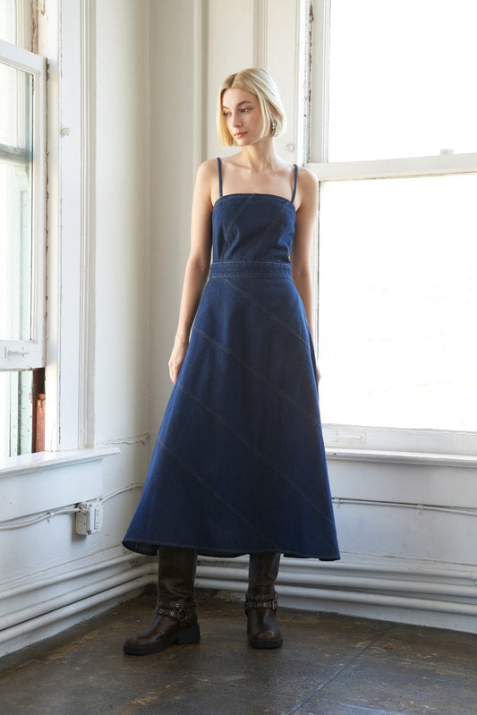 AMALFI COAST DENIM MIDI DRESS - Mack & Harvie