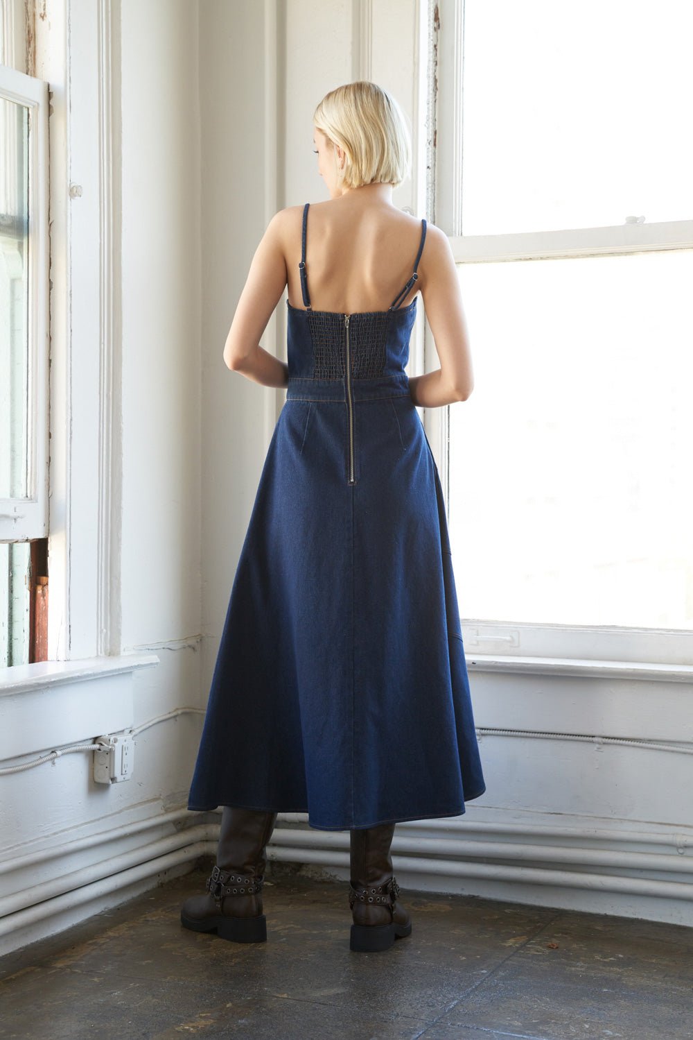 AMALFI COAST DENIM MIDI DRESS - Mack & Harvie