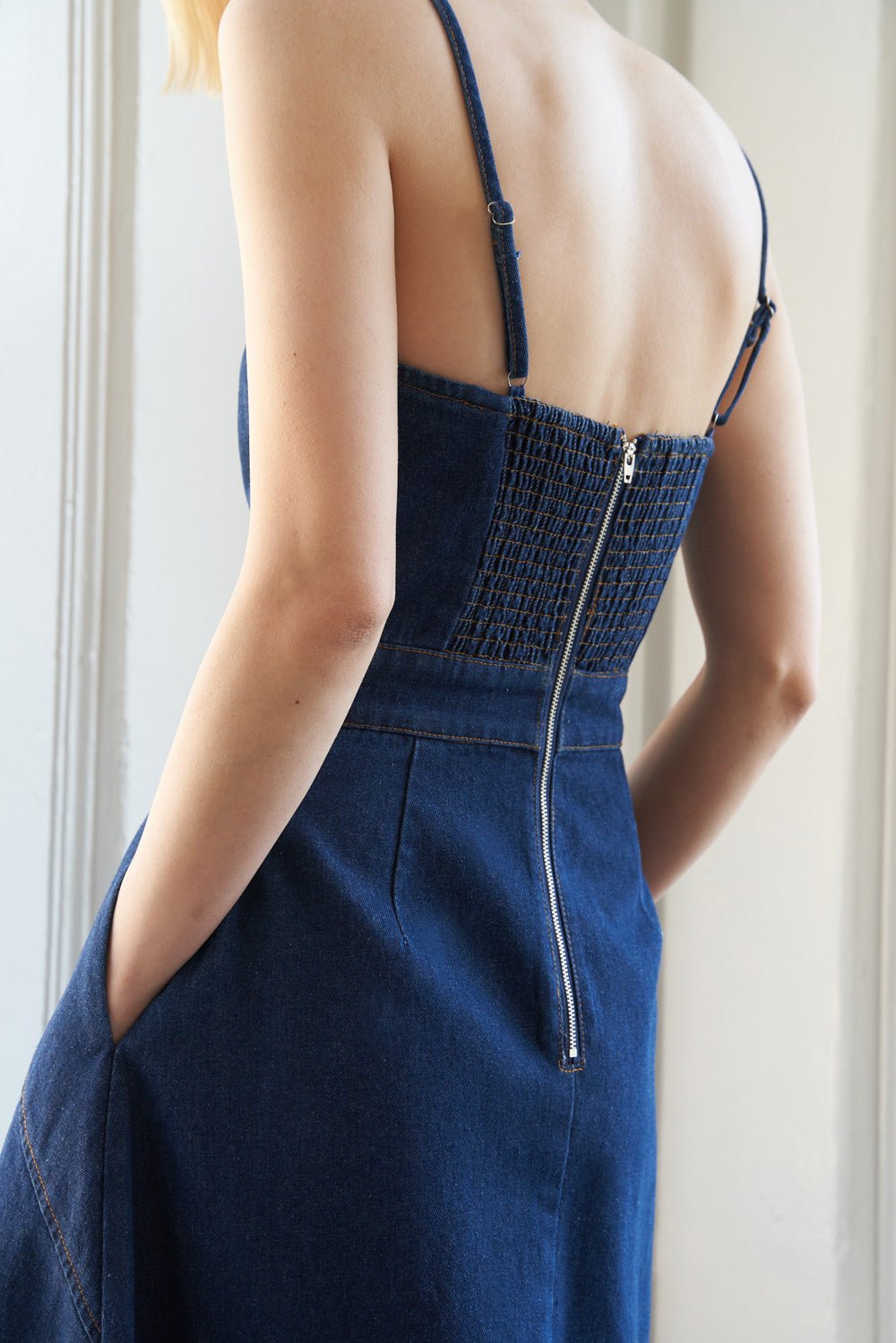 AMALFI COAST DENIM MIDI DRESS - Mack & Harvie