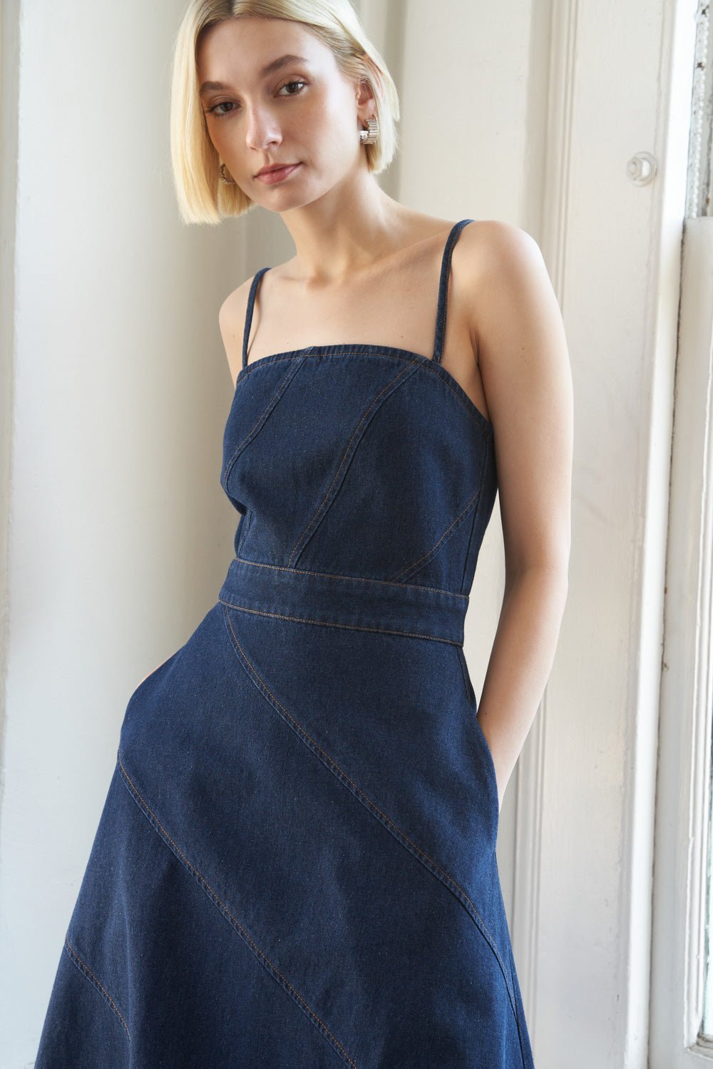 AMALFI COAST DENIM MIDI DRESS - Mack & Harvie