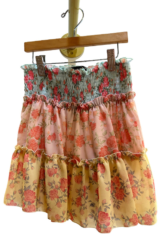 Aqua Chiffon Mix Skirt
