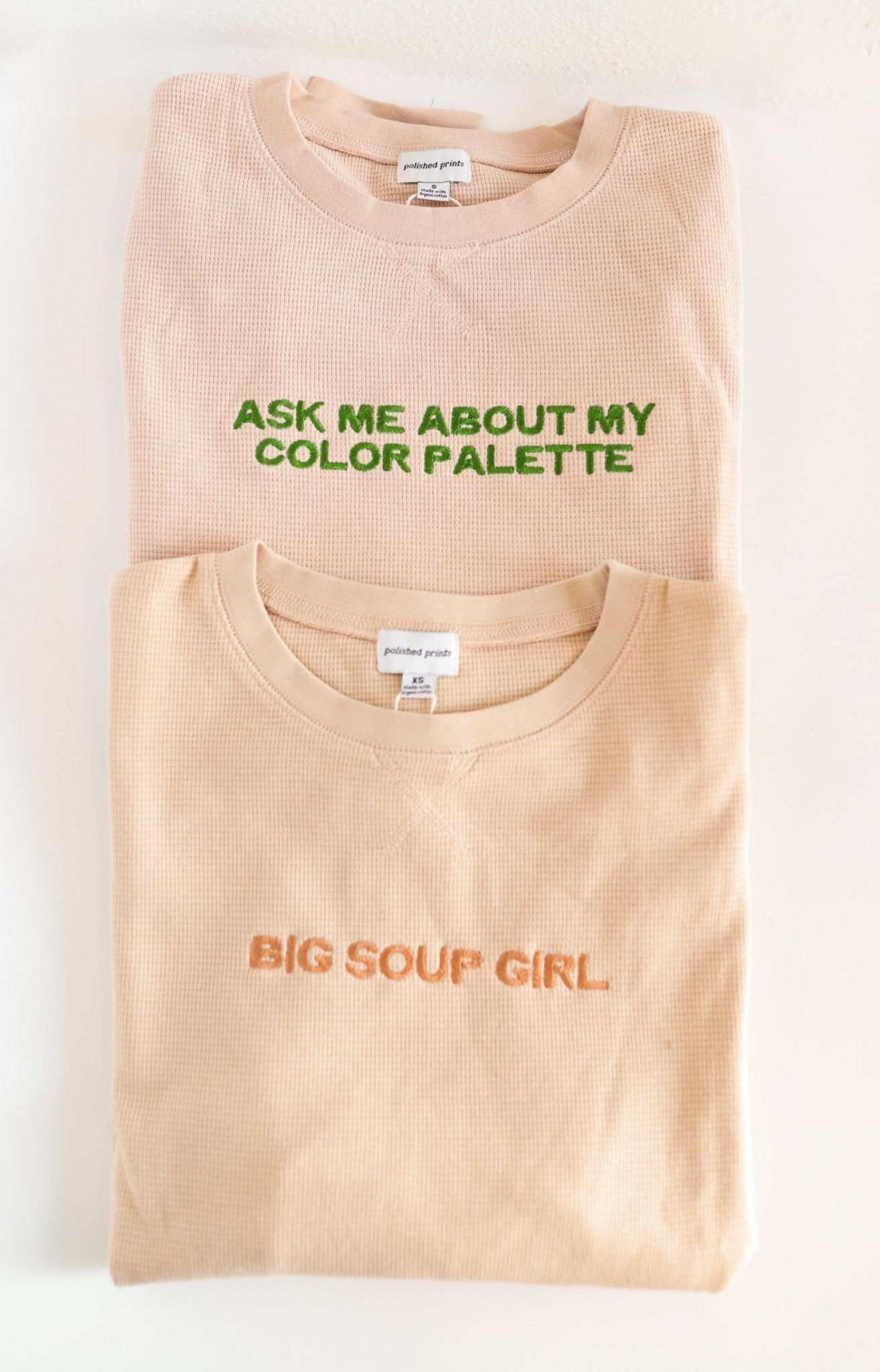 Ask Me About My Color Palette l Embroidered Waffle Pullover - Mack & Harvie