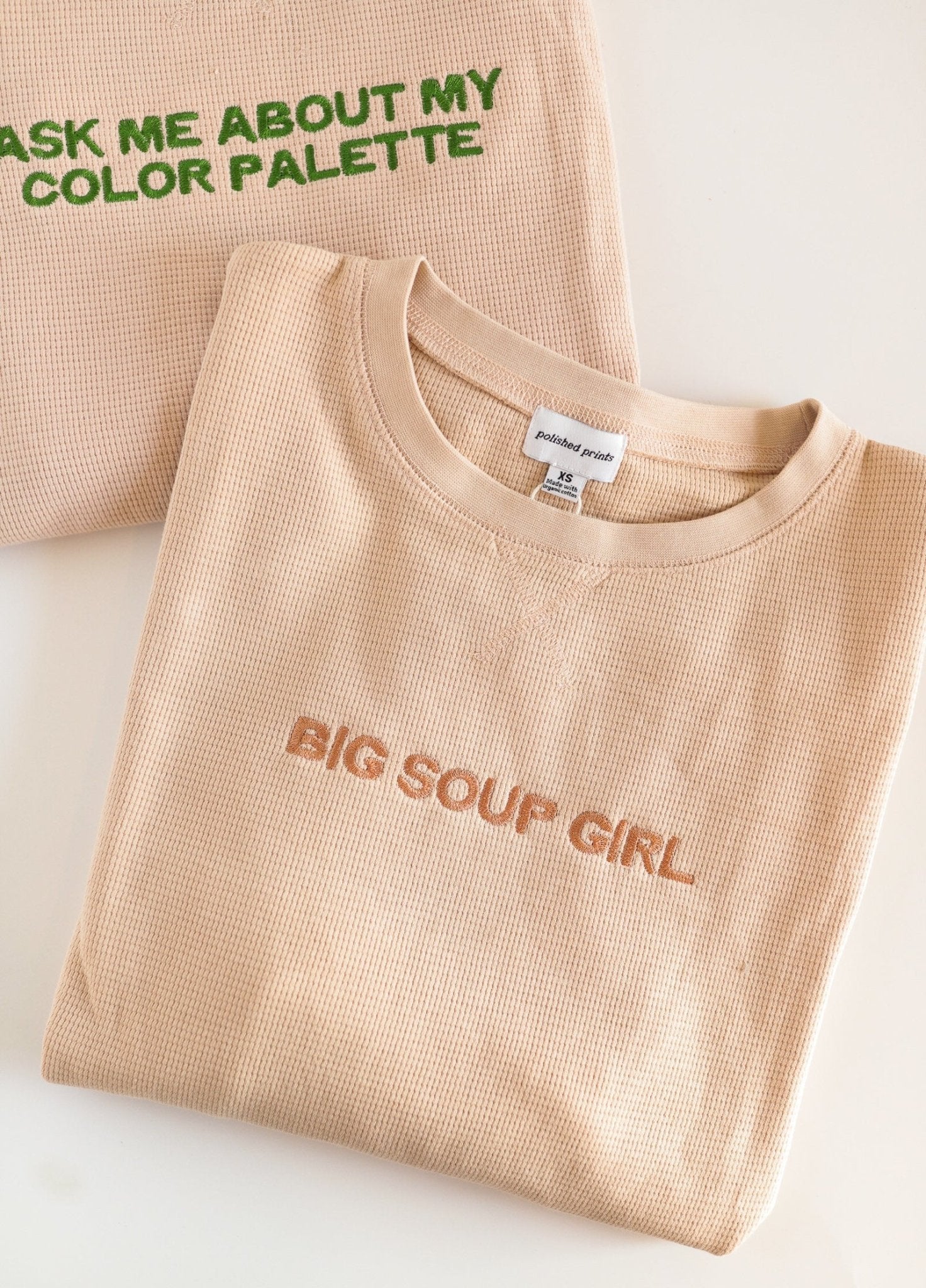 Ask Me About My Color Palette l Embroidered Waffle Pullover - Mack & Harvie