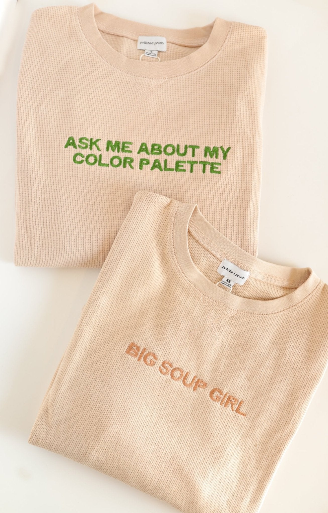 Ask Me About My Color Palette l Embroidered Waffle Pullover - Mack & Harvie