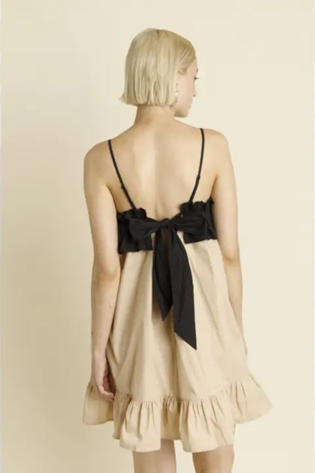 Aureum Tan Ruffle Dress